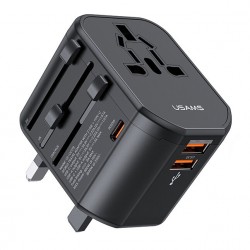 USAMS φορτιστής/αντάπτορας πρίζας US-CC179, USB-C & 2x USB, universal, 20W, μαύρος