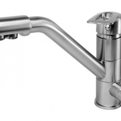 BRUNO μπαταρία πάγκου κουζίνας M54954-355N, τρίοδη, αναμεικτική, ασημί