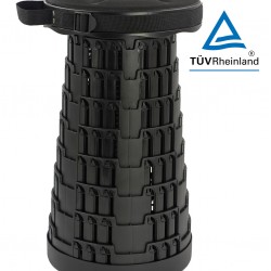 HOME USE πτυσσόμενο καρεκλάκι HUH-0235 με μαξιλάρι, αντοχή έως 250kg, 25.5x45cm, μαύρο