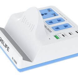 RELIFE σταθμός φόρτισης RL-309H, USB/3x USB-C/3x DC/wireless, 72W, λευκός