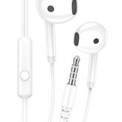 KAKUSIGA earphones με μικρόφωνο KSC-1301, 3.5mm σύνδεση, 14mm, 1.1m, λευκά