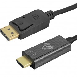 POWERTECH καλώδιο DisplayPort σε HDMI CAB-H184, 4K/30Hz, 21.6 Gbps, 2m, μαύρο