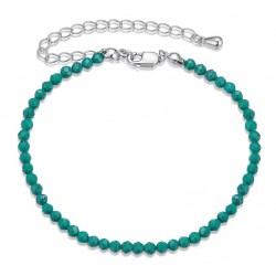 BAMOER βραχιόλι BSB204-GN με συνθετική τουρκουάζ, ασήμι 925, πράσινο