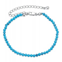 BAMOER βραχιόλι BSB204-BU με συνθετική τουρκουάζ, ασήμι 925, μπλε