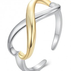 BAMOER δαχτυλίδι BSR622-E, ανοιγόμενο, ασήμι 925, ασημί/χρυσό