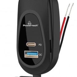 POWERTECH πρίζα USB για σκάφη & οχήματα PTL-026, USB & USB-C