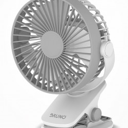 BRUNO ανεμιστήρας με κλίπ BRN-0230, επαναφορτιζόμενος, λευκός/γκρι