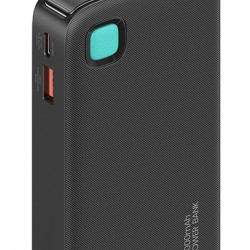 USAMS power bank CD224 με καλώδιο USB-C, 2x θύρες εξόδου, 10000mAh, 20W, μαύρο