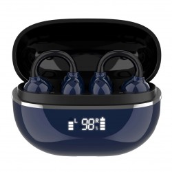 LDNIO earphones με θήκη φόρτισης T09, OWS, Φ10mm, 35/400mAh, μπλε