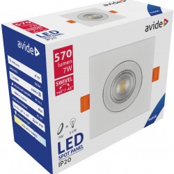Avide LED Χωνευτό Σπότ 38° Τετράγωνο 7W Ψυχρό 6400K