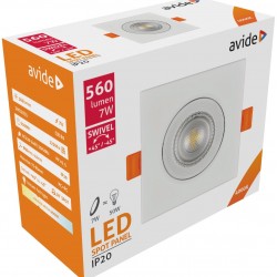 Avide LED Χωνευτό Σπότ 38° Τετράγωνο 7W Λευκό 4000K