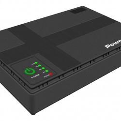 POWERTECH mini DC UPS PT-1435, 36W, 10400mAh, 3x DC, USB/LAN/POE, μαύρο