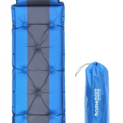HOME USE αυτοφούσκωτο στρώμα HUH-0237 με μαξιλάρι, μονό, 192x60x3cm, μπλε/γκρι
