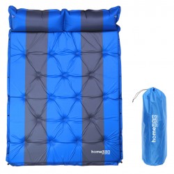 HOME USE αυτοφούσκωτο στρώμα HUH-0238 με μαξιλάρι, διπλό, 192x132x3cm, μπλε/γκρι
