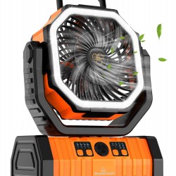 POWERTECH φορητός ανεμιστήρας PT-1430 με χειριστήριο, 20000mAh, πορτοκαλί