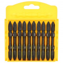 DELI σετ μύτες κατσαβιδιού DL252202 για δραπανοκατσάβιδο, διπλή κεφαλή, σταυρωτές, PH2x65mm, 10τμχ