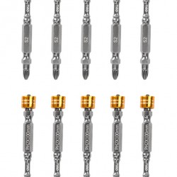 DELI σετ μύτες κατσαβιδιού DL255100 για δραπανοκατσάβιδο, διπλή κεφαλή, PH2x100mm, με μαγνητικό ring, 10τμχ