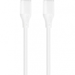 XO NB-Q291B Braided Type-c σε Type-c 60W Καλώδιο Δεδομένων Λευκό