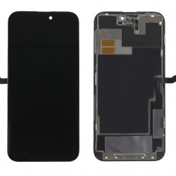 TW INCELL LCD για iPhone 14 Pro Max, camera-sensor ring, earmesh, μαύρη