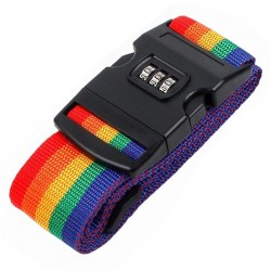 HOME USE ιμάντας βαλίτσας HUH-0241 με λουκέτο συνδυασμού, ρυθμιζόμενος, 2m, πολύχρωμος