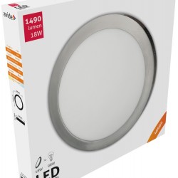 Avide LED Πλαφονιέρα Στρογγυλό Αλουμίνιο Σατέν Νίκελ 18W Λευκό 4000K