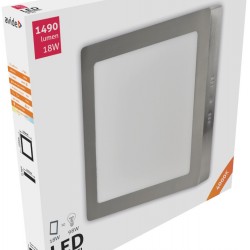 Avide LED Πλαφονιέρα Τετράγωνο Αλουμίνιο Σατέν Νίκελ 18W Λευκό 4000K