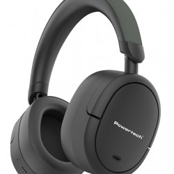 POWERTECH headphones PT-1462, ενσύρματα & ασύρματα, ANC & ENC, 40mm, 300mAh, μαύρα