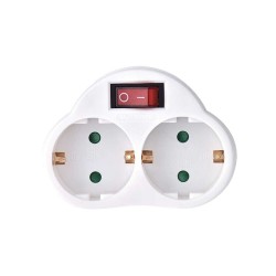 Technik Professional Αντάπτορας Πρίζα 2 Θέσεων με Διακόπτη 16A