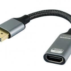POWERTECH αντάπτορας DisplayPort σε HDMI CAB-DP077, 8K/60Hz, 0.1m, μαύρος