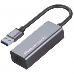 POWERTECH αντάπτορας δικτύου PT-1454, USB, 1000Mbps Ethernet, γκρι