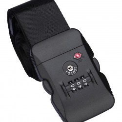 HOME USE ιμάντας βαλίτσας HUH-0245 με λουκέτο συνδυασμού TSA, ρυθμιζόμενος, 2m, μαύρος