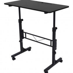 BRATECK γραφείο FWS10-6 με ρυθμιζόμενο ύψος & ροδάκια, 800x400x710~1110mm, μαύρο