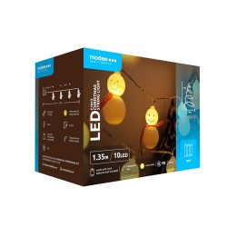 Modee Χριστουγεννιάτικα Φωτάκια LED Μπαταρίας (10LED/1,35m/15cm) Θερμό Λευκό