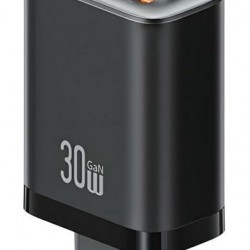 USAMS φορτιστής τοίχου CC296 με καλώδιο, USB & USB-C, 30W, μαύρος