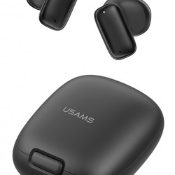 USAMS earphones με θήκη φόρτισης ID25, TWS, Φ13mm, 30/230mAh, μαύρα