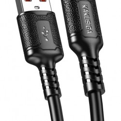 KAKUSIGA καλώδιο Lightning σε USB KSC-984, σιλικόνης, 3Α, 480Mbps, 1m, μαύρο