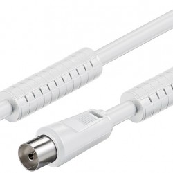 Καλώδιο RF 1.5m Λευκό Φερρίτη