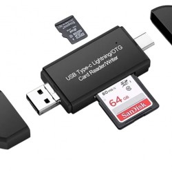 4in1 card reader Micro+2.0 A+Type C+Lightning