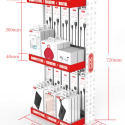 XO ZSJ002 Double deck desktop display rack  720x300x200