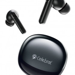 CELEBRAT earphones με θήκη φόρτισης W71, True Wireless, 10mm, 30/200mAh, μαύρα