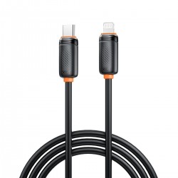 XO NB-Q302A Καλώδιο Φόρτισης & Μεταφοράς Δεδομένων Lightning σε Type-C 27W Μαύρο 1m