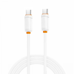 XO NB-Q302B Καλώδιο Φόρτισης & Μεταφοράς Δεδομένων Type-C σε Type-C 60W Λευκό 1m 