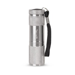 Entac Φακός Χειρός 1W 9LED ALU Ασημί