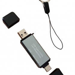 Αναγνώστης καρτών 2 σε 1 Τύπος C + 3.0 A με μπρελόκ