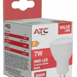 ATC SMD Λαμπτήρας LED Spot GU10 230V 7W/600LM 110° 3000K