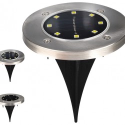 Entac Ηλιακό Κήπου 10cm Ανοξείδωτο ατσάλι 8 LED Φως Δαπέδου (4τμχ)