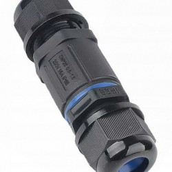 POWERTECH αδιάβροχος σύνδεσμος καλωδίων τροφοδοσίας TOOL-0112, 3pin, IP68, μαύρος