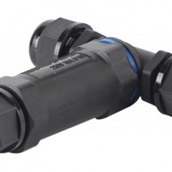 POWERTECH αδιάβροχος σύνδεσμος καλωδίων τροφοδοσίας TOOL-0113, τύπου ταφ, 3pin, IP68, μαύρος