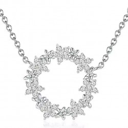 BAMOER κολιέ BSN028 με κυβική ζιρκόνια, ασήμι 925, ασημί