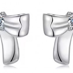 BAMOER σκουλαρίκια καρφωτά MSE085 με μοϊσσανίτη, ασήμι 925, ασήμι